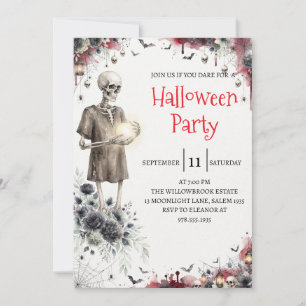 Invitación de fiesta de Halloween de hombre de esq
