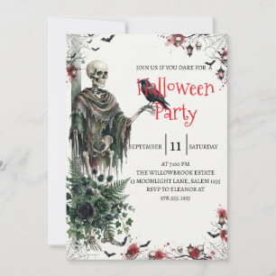 Invitación de fiesta de Halloween de hombre de esq