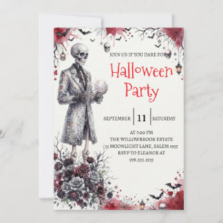 Invitación de fiesta de Halloween de hombre de esq