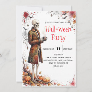 Invitación de fiesta de Halloween de hombre de esq