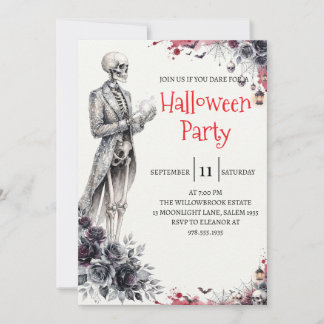 Invitación de fiesta de Halloween de hombre de esq