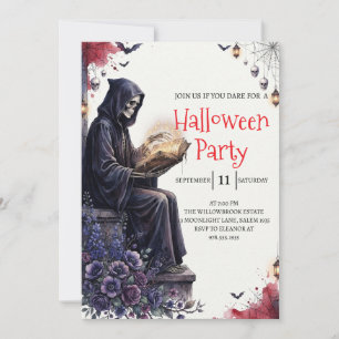 Invitación de fiesta de Halloween de hombre de esq