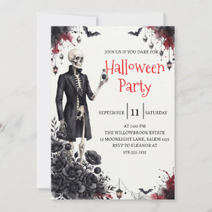 Invitación de fiesta de Halloween de hombre de esq