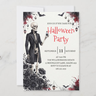 Invitación de fiesta de Halloween de hombre de esq