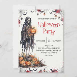 Invitación de fiesta de Halloween de hombre de esq