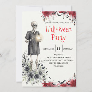 Invitación de fiesta de Halloween de hombre de esq
