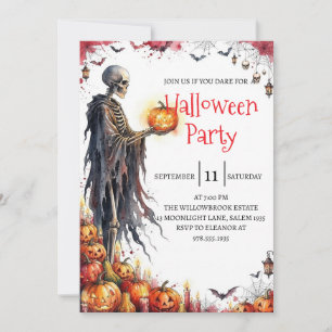 Invitación de fiesta de Halloween de hombre de esq
