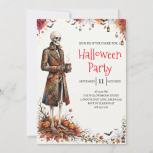 Invitación de fiesta de Halloween de hombre de esq