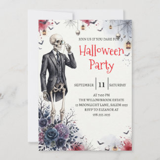 Invitación de fiesta de Halloween de hombre de esq