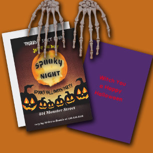 Invitación de fiesta de Halloween de la noche de l