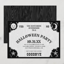Invitación de fiesta de Halloween de la tabla de e