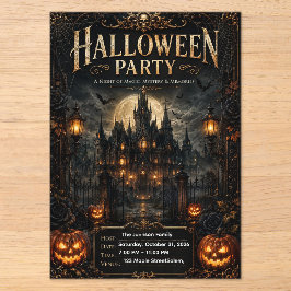 Invitación de fiesta de Halloween de lujo gótico e