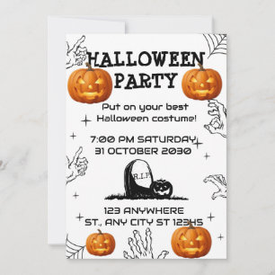 Invitación de fiesta de Halloween de manos de zomb