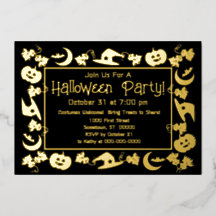 Invitación de fiesta de Halloween de papel de alum