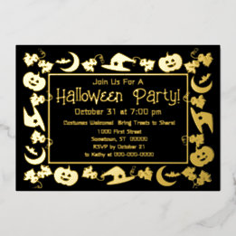 Invitación de fiesta de Halloween de papel de alum