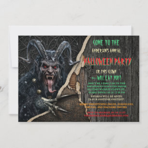 Invitación de fiesta de Halloween de payaso aterra