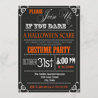 Invitación de fiesta de Halloween de tipografía