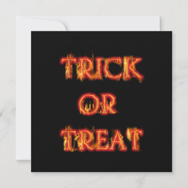 Invitación de fiesta de Halloween de truco o trato (Anverso)