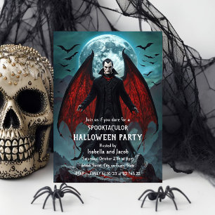 Invitación de fiesta de Halloween de vampiro gótic