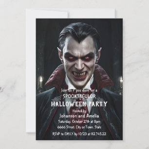 Invitación de fiesta de Halloween de vampiro gótic
