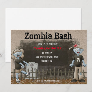 Invitación de fiesta de Halloween de zombi