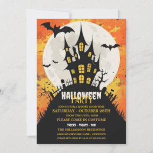 Invitación de fiesta de Halloween del castillo emb