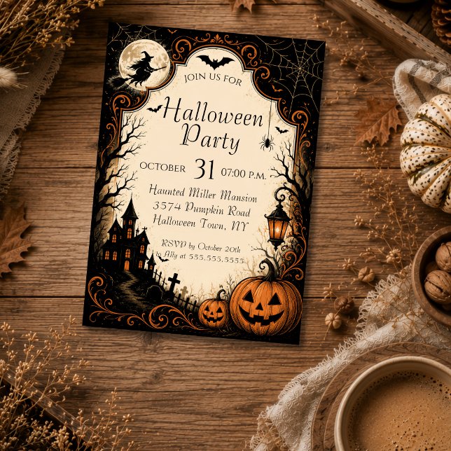 Invitación de fiesta de Halloween editable (Subido por el creador)