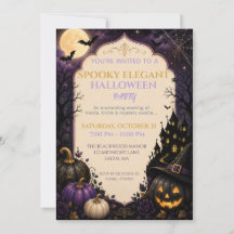 Invitación de fiesta de Halloween elegante y espel