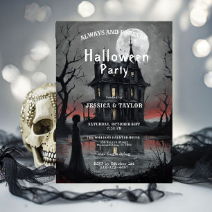 Invitación de fiesta de Halloween en casa embrujad