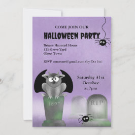 Invitación de fiesta de Halloween en Cute Gargoyle