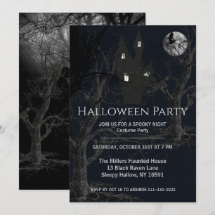 Invitación de fiesta de Halloween en las brujas es