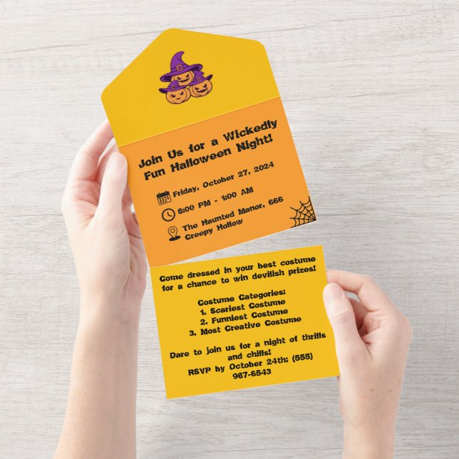 Invitación de fiesta de Halloween en Spooktacular (desgarro)