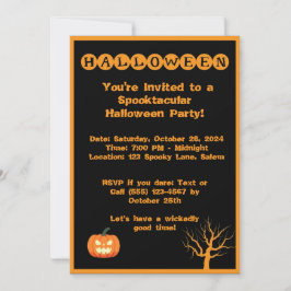 Invitación de fiesta de Halloween en Spooktacular