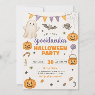 Invitación de fiesta de Halloween en Spooktacular