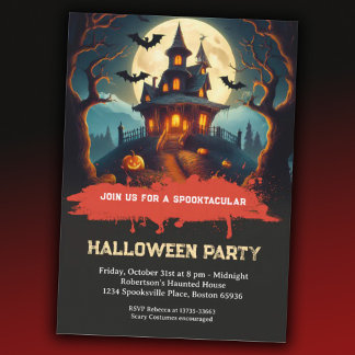 Invitación de fiesta de Halloween en Spooktacular