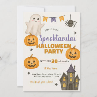 Invitación de fiesta de Halloween en Spooktacular