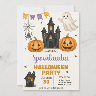 Invitación de fiesta de Halloween en Spooktacular