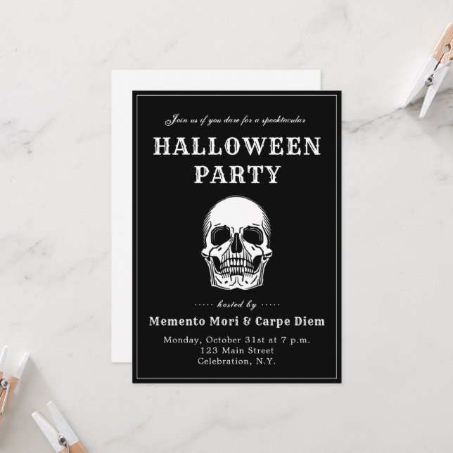 Invitación de fiesta de Halloween espeluznante de  (Anverso/Reverso In Situ)