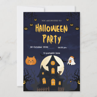 Invitación de fiesta de Halloween espeluznante – P