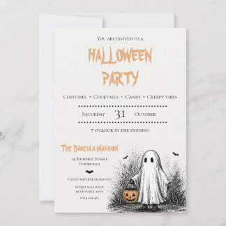 Invitación de fiesta de Halloween espeluznante par