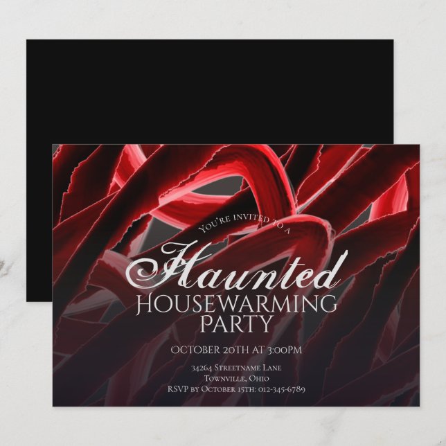 Invitación de fiesta de Halloween espeluznante par (Anverso / Reverso)