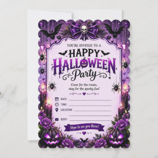 Invitación de fiesta de Halloween feliz – Colorido