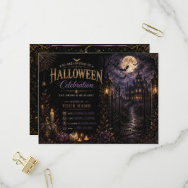 Invitación de fiesta de Halloween gótica de lujo |