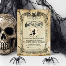 Invitación de fiesta de Halloween gótica vintage |
