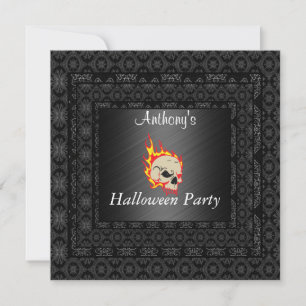 Invitación de fiesta de Halloween Negro