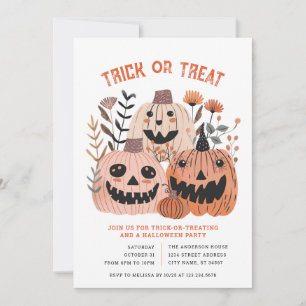 Invitación de fiesta de halloween o truco