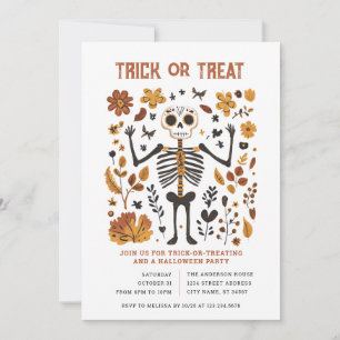 Invitación de fiesta de halloween o truco