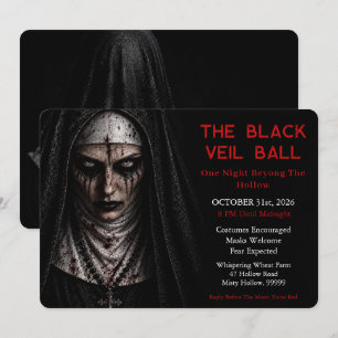 Invitación de fiesta de Halloween oscura y gótica