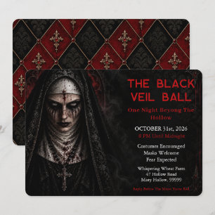 Invitación de fiesta de Halloween oscura y gótica