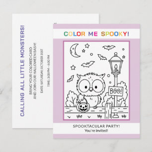 Invitación de fiesta de Halloween para colorear de